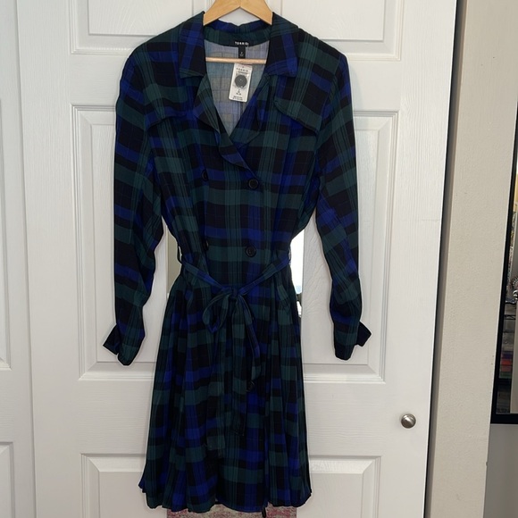 Torrid Plaid Double-Breasted Trench Jacket / Dress size 2 - Picture 8 of 15